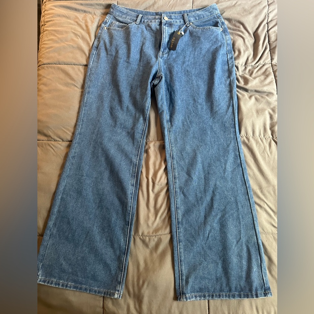 Women’s Wide Leg Baggy Blue Jeans